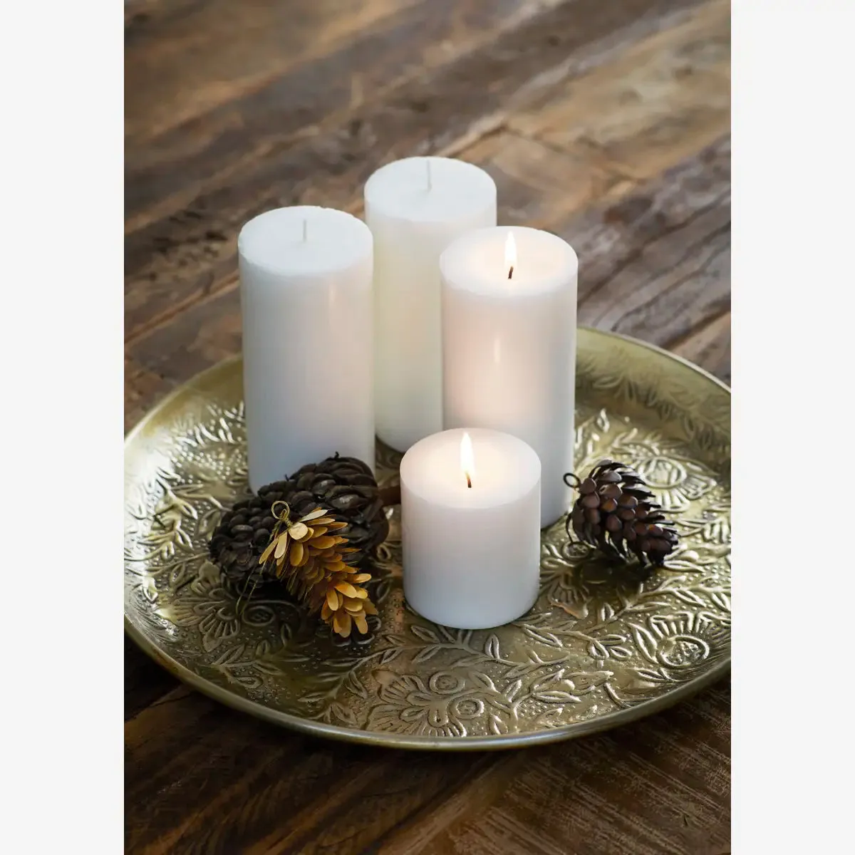 Hand Hammered Aluminium Tray - Antique Brass Small