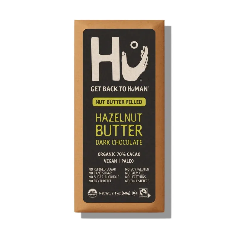 Hazelnut Organic 70% Dark Chocolate Bar 60g