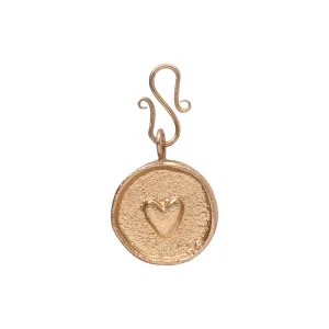 Heart Vintage Coin Charm Gold Plated
