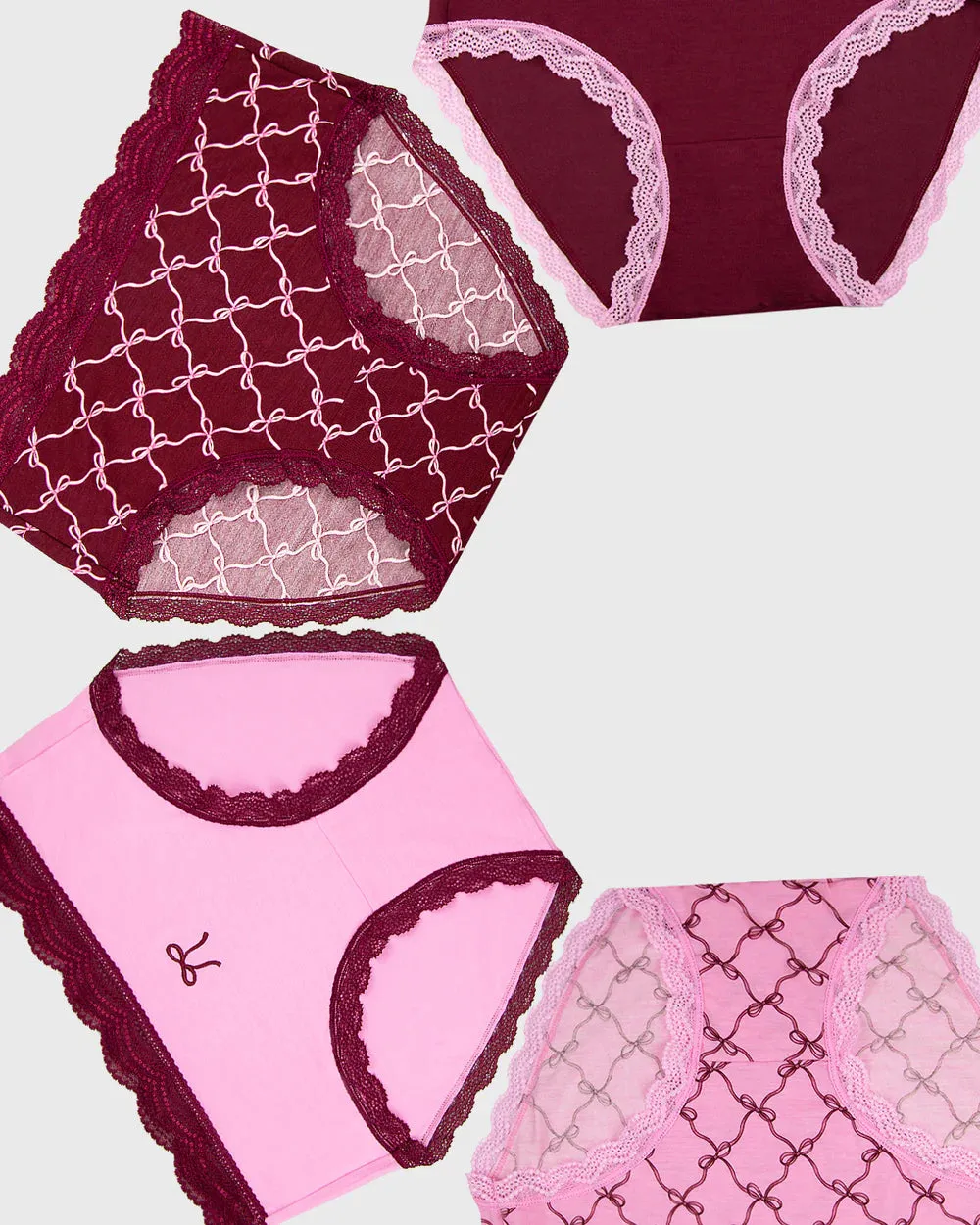 High Rise Knicker Four Pack - Say It With a Bow