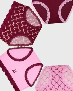 High Rise Knicker Four Pack - Say It With a Bow