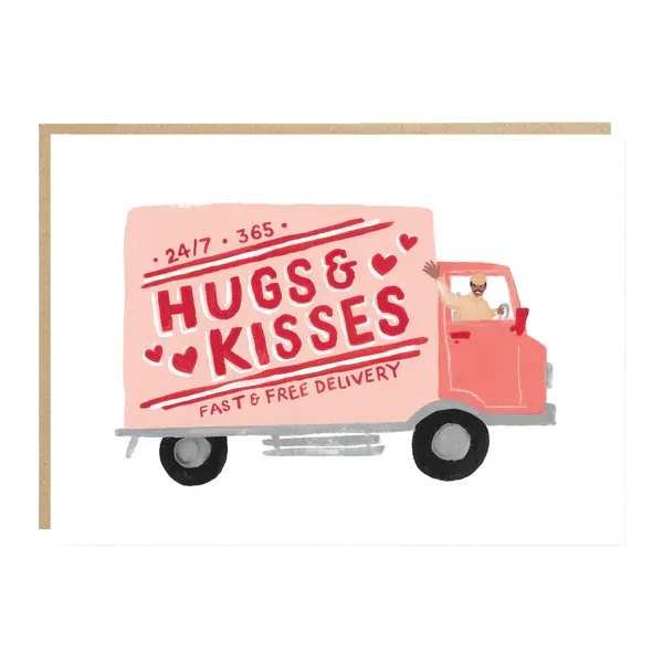 Hugs & Kisses Delivery Truck Card