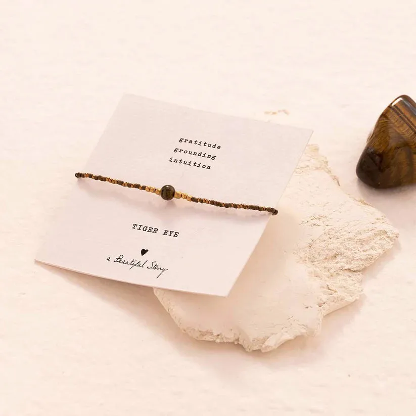 Iris Card Tiger Eye Gold Coloured Bracelet