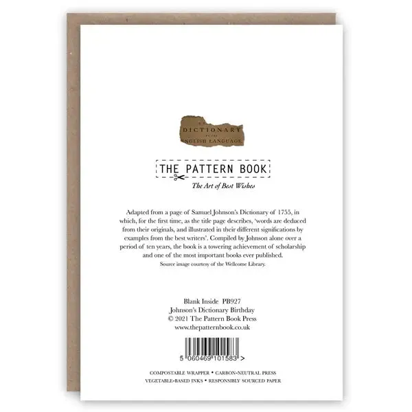Johnson’s Dictionary Birthday Card