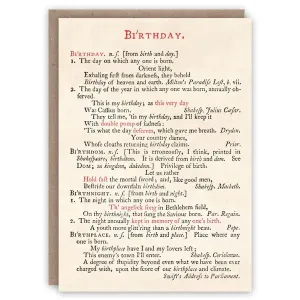 Johnson’s Dictionary Birthday Card