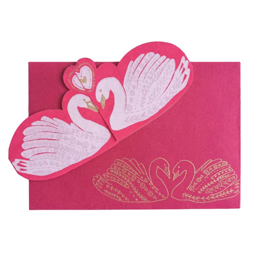 Kissing Swans Greeting Card