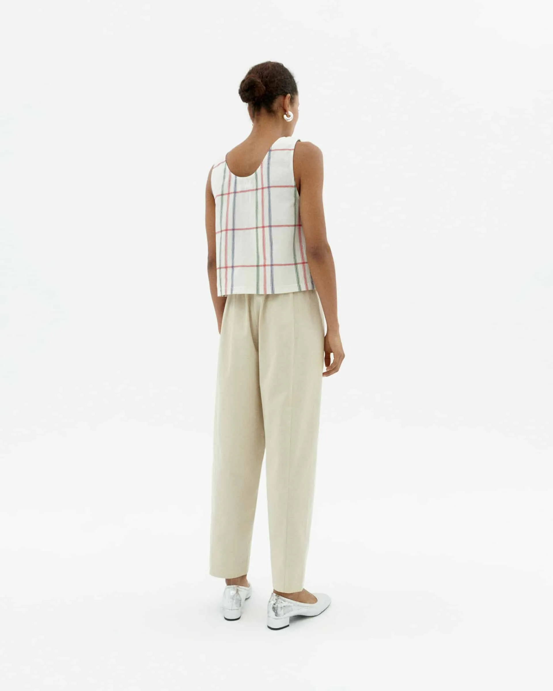 Loose Checkered Justine Top