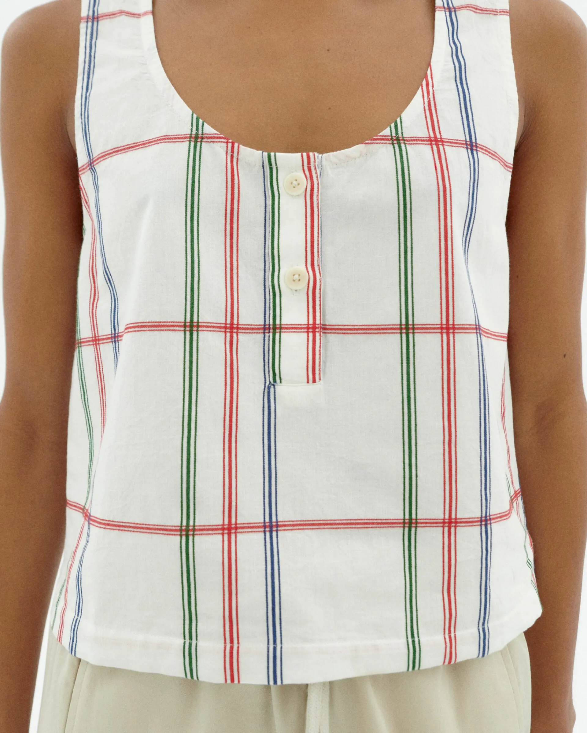 Loose Checkered Justine Top