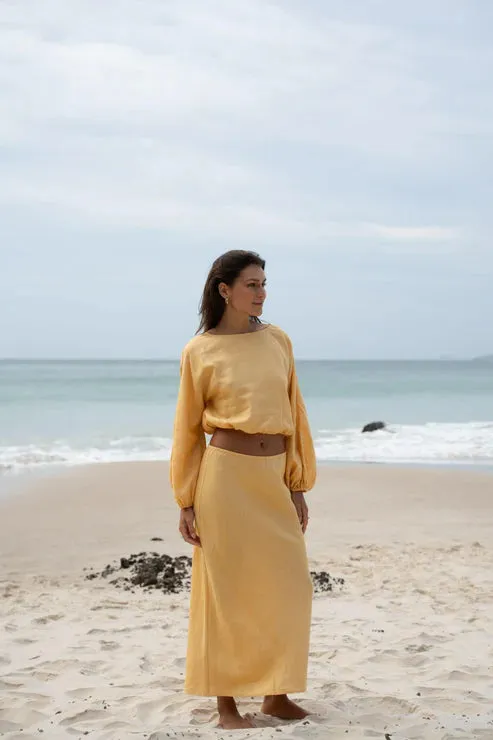 Louisa Butter Linen Top