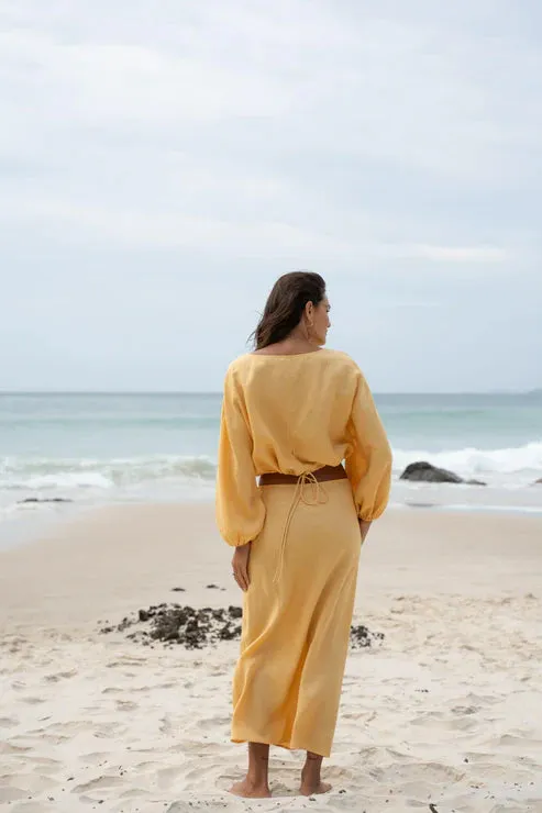 Louisa Butter Linen Top