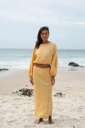 Louisa Butter Linen Top