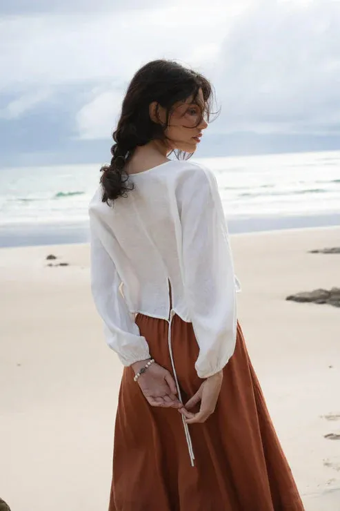 Louisa Ivory Linen Top