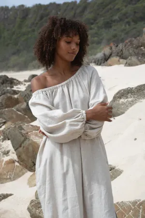 Lucia Oatmeal Linen Dress