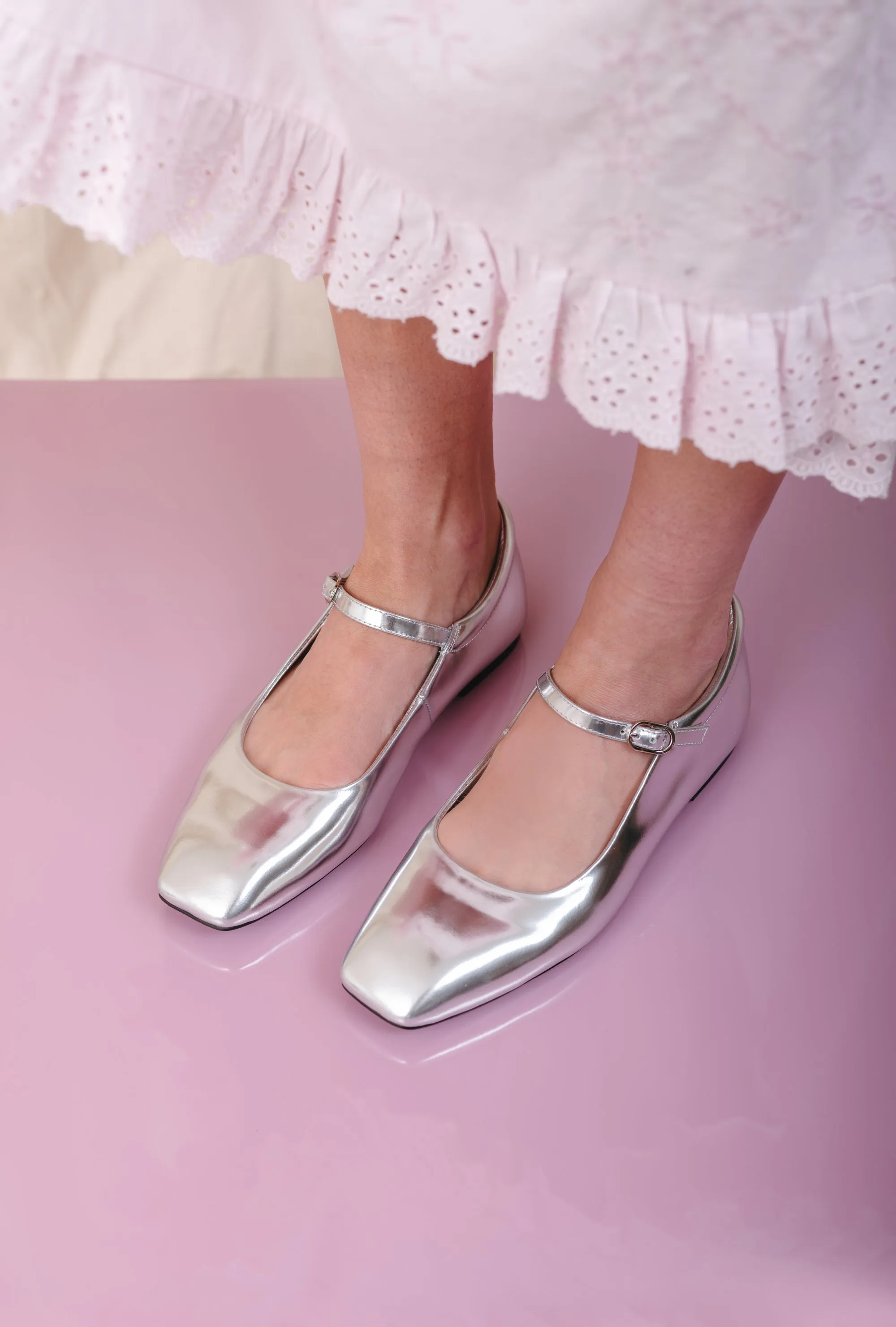 Maya Silver Metallic Ballerina