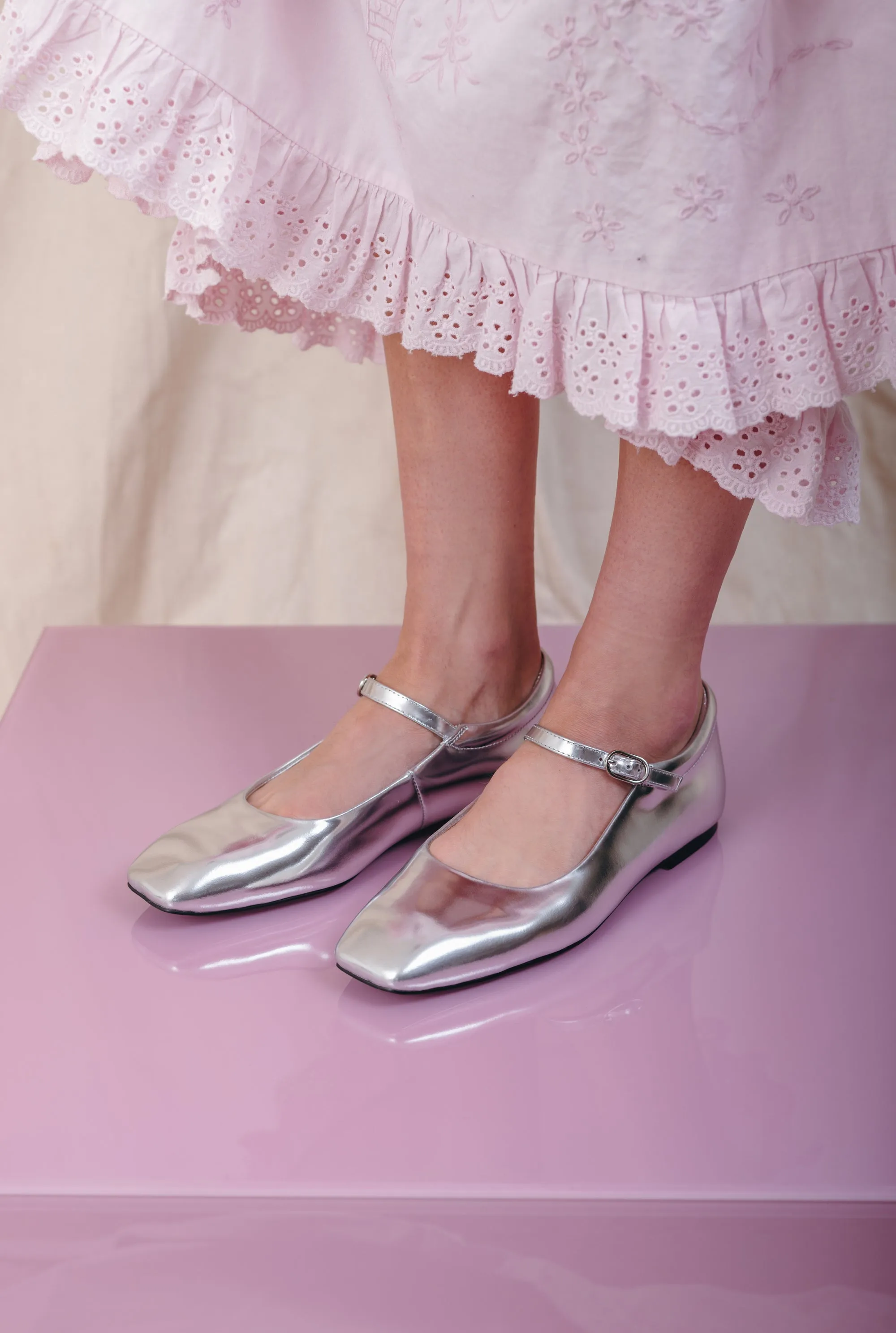 Maya Silver Metallic Ballerina