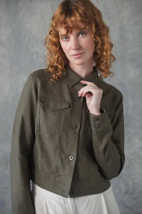 Milly Khaki Linen Jacket