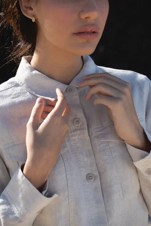 Milly Oatmeal Linen Jacket