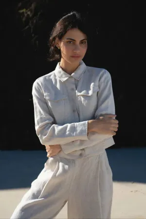 Milly Oatmeal Linen Jacket