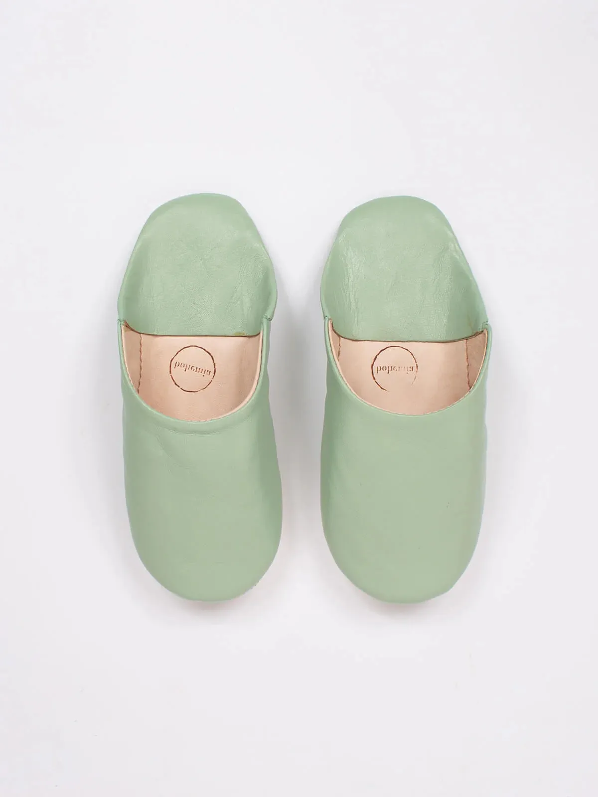 Moroccan Babouche Basic Slippers, Sage