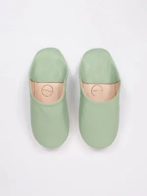 Moroccan Babouche Basic Slippers, Sage