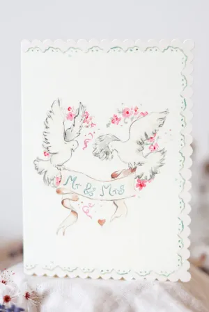 Mr & Mrs - Scalloped Edge Card
