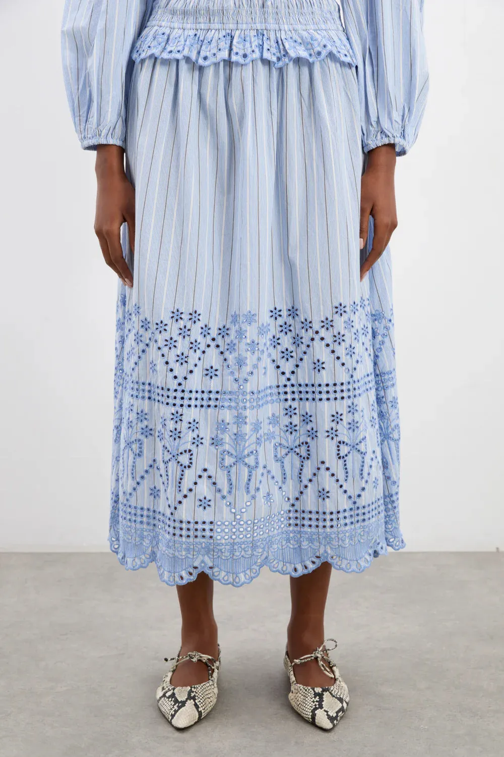 Nola Midi Dress - Blue Stripe