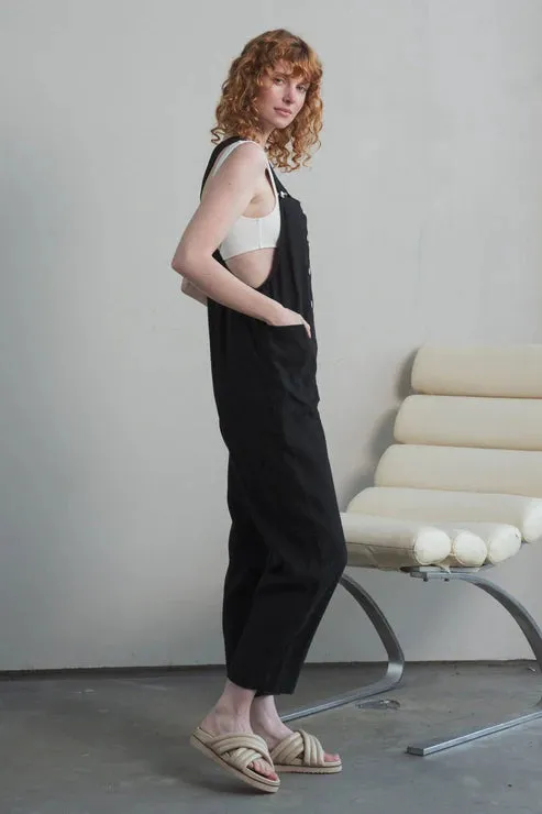 Piper Black Linen Jumpsuit