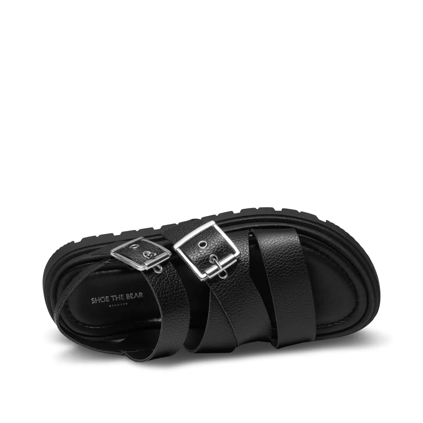 Rebecca Buckle Leather Sandal - Black