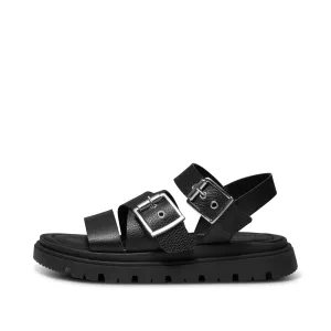 Rebecca Buckle Leather Sandal - Black