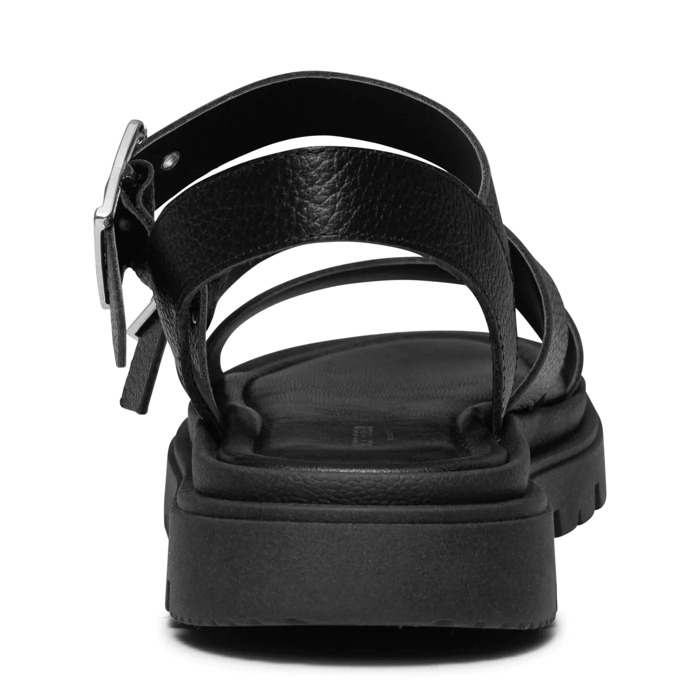 Rebecca Buckle Leather Sandal - Black