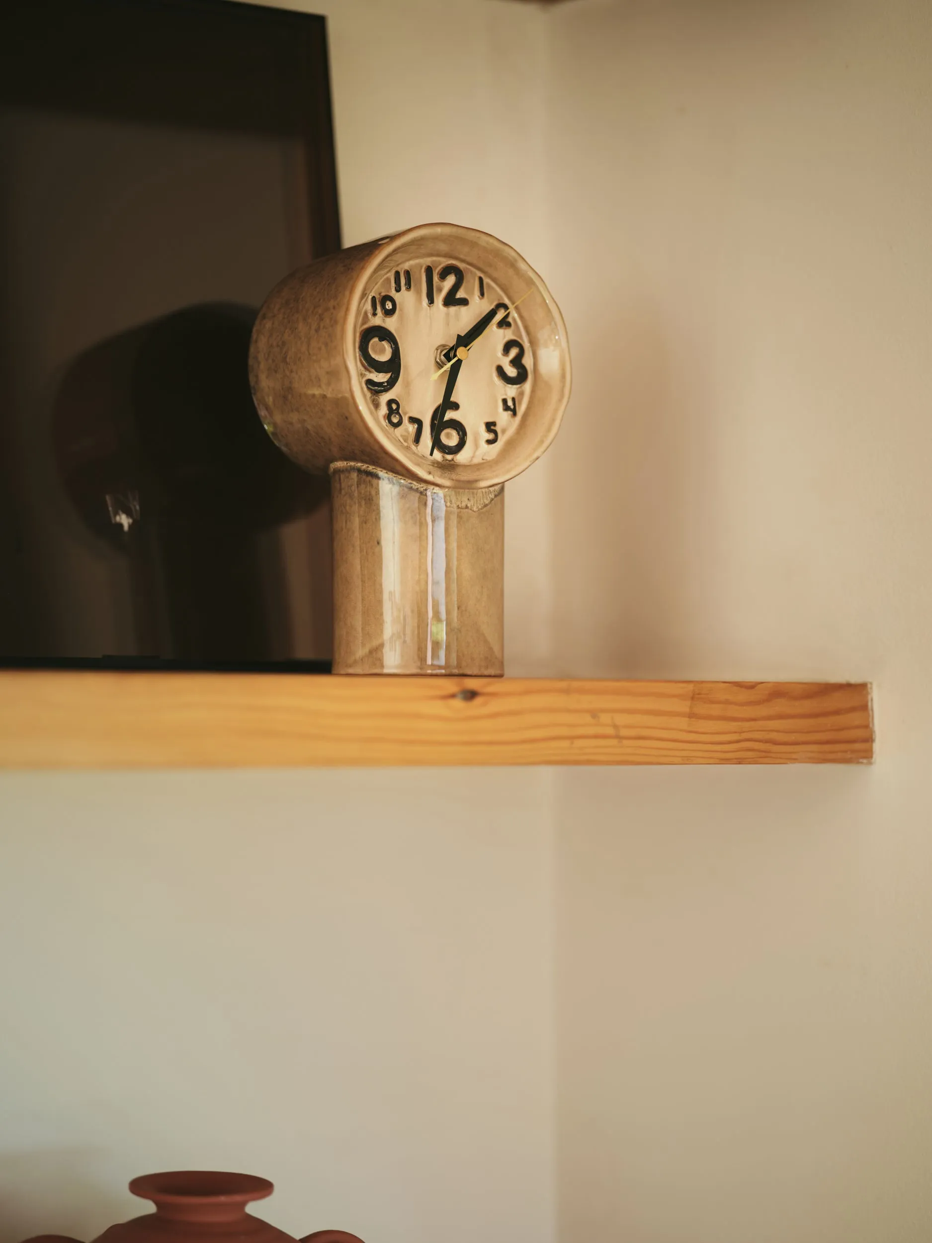 Retro Ceramic Clock Cream