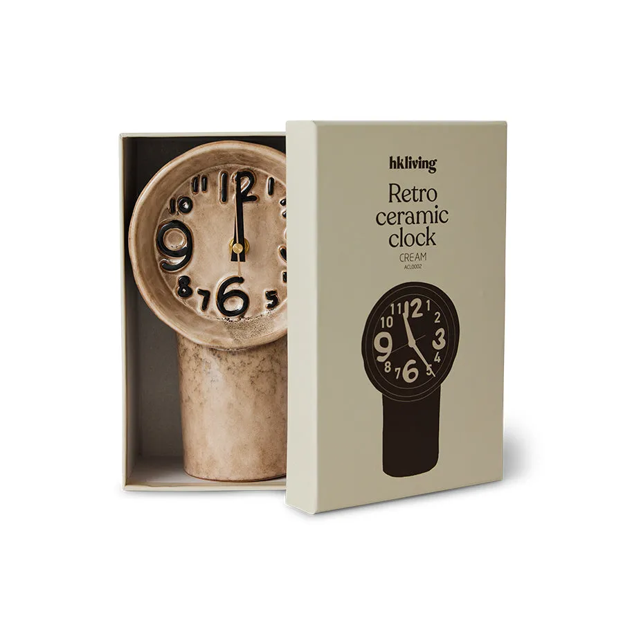 Retro Ceramic Clock Cream