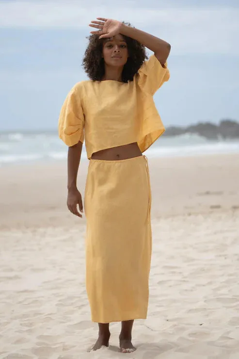 Riley Butter Bias Linen Skirt