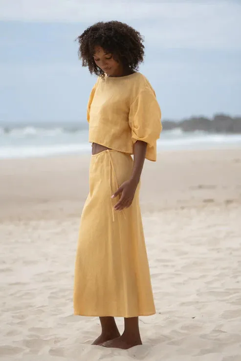 Riley Butter Bias Linen Skirt