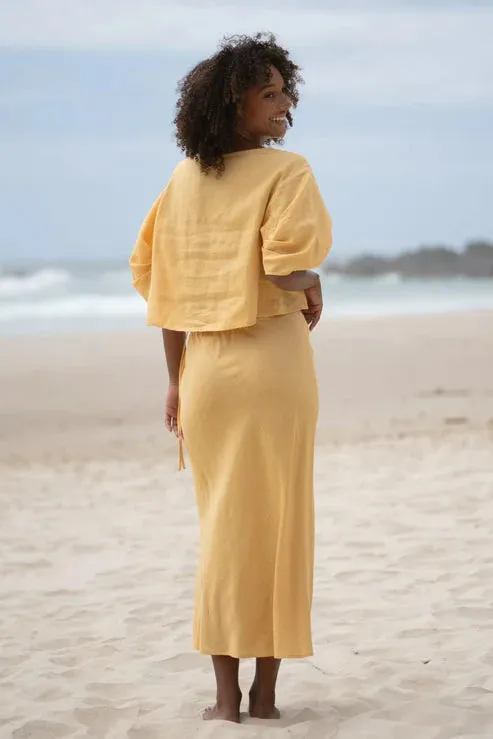 Riley Butter Bias Linen Skirt