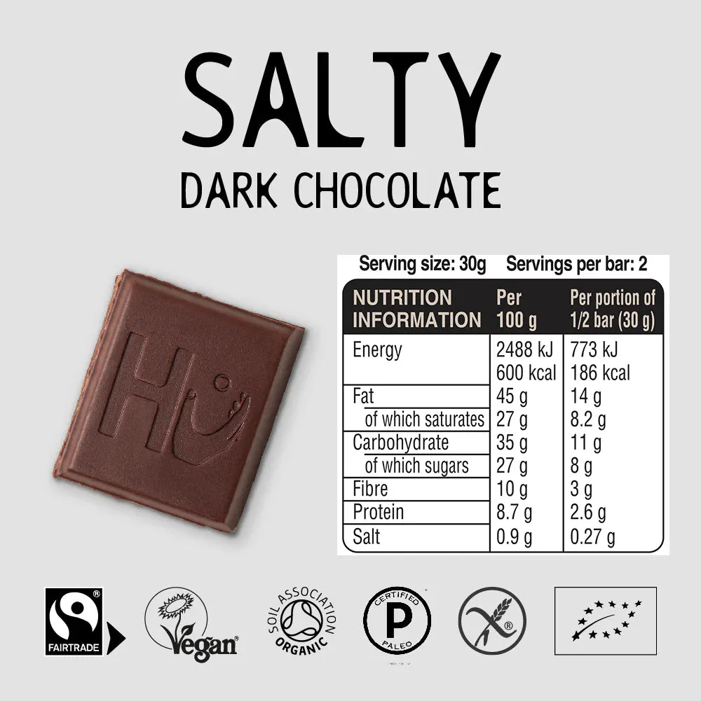 Salty Organic 70% Dark Chocolate Bar 60g