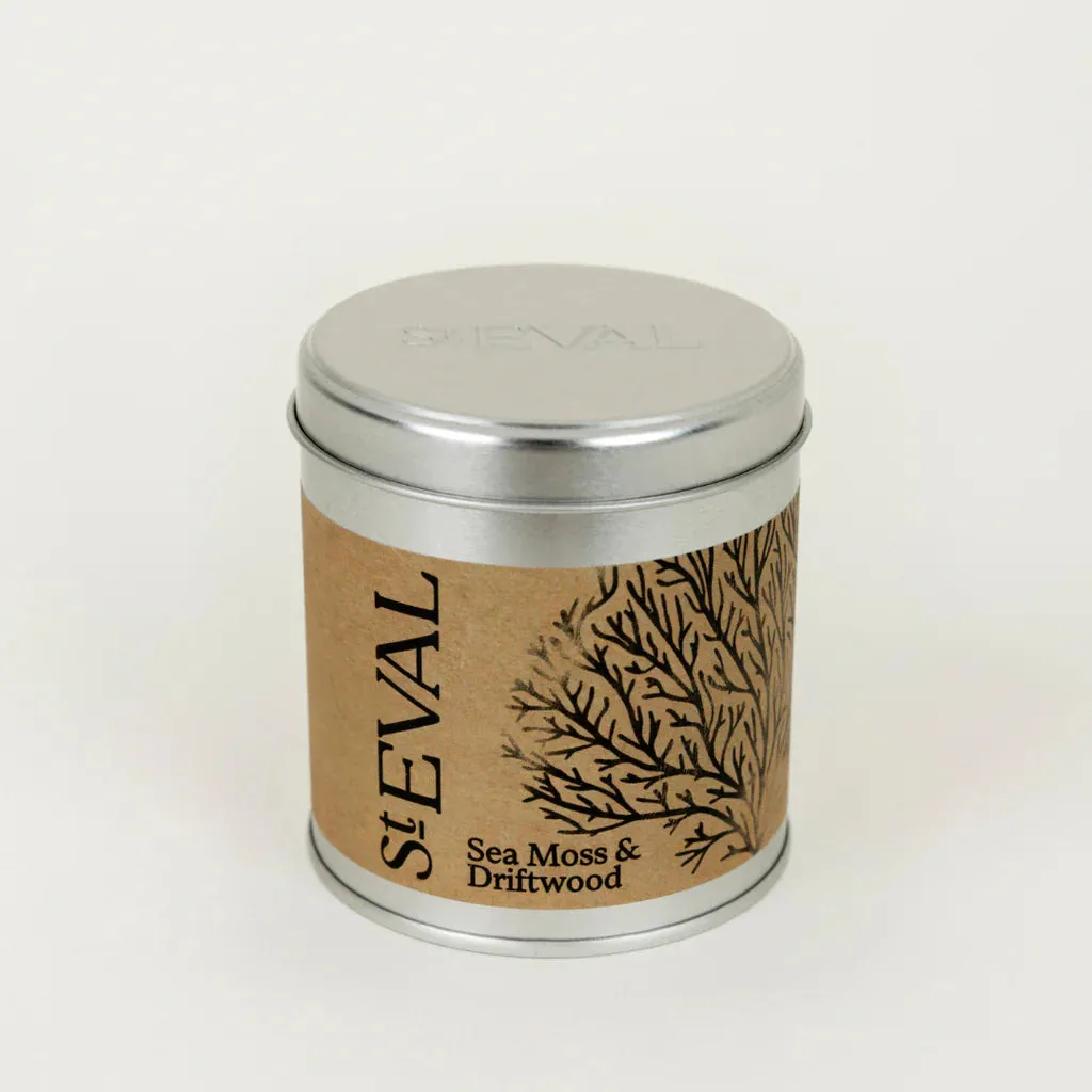 Sea Moss & Driftwood Scented Tin Candle