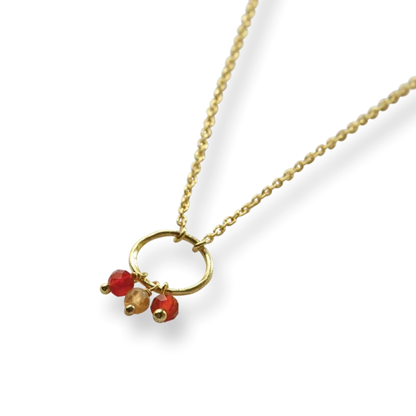 Sentiment Carnelian Citrine Necklace Gold Plated
