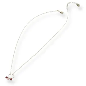 Sentiment Garnet Rose Quartz Necklace Silver Plated