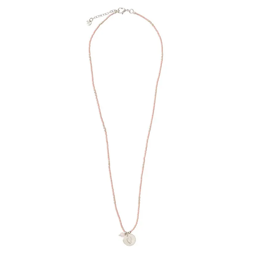 Timeless Rose Quartz Silver Coloured Necklace