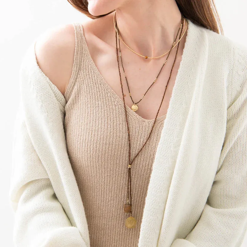 Timeless Tiger Eye Gold Coloured Necklace