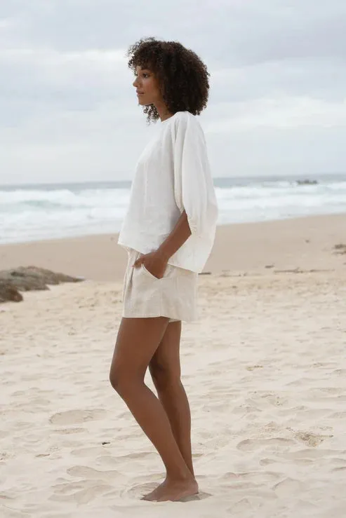 Tina Ivory Linen Top