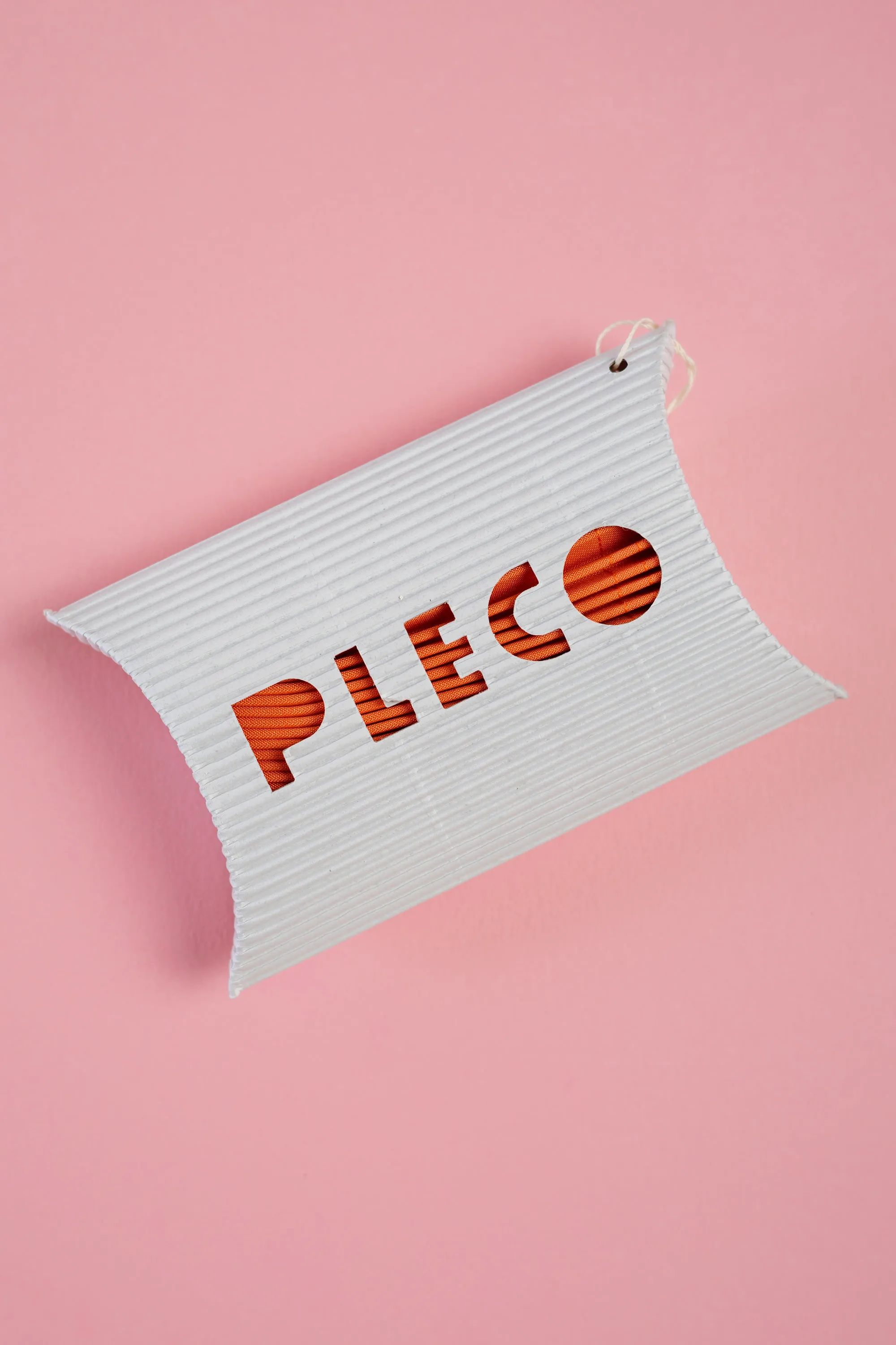 Vertical Pleated Mini Tote Bag - Honey Orange & Beige