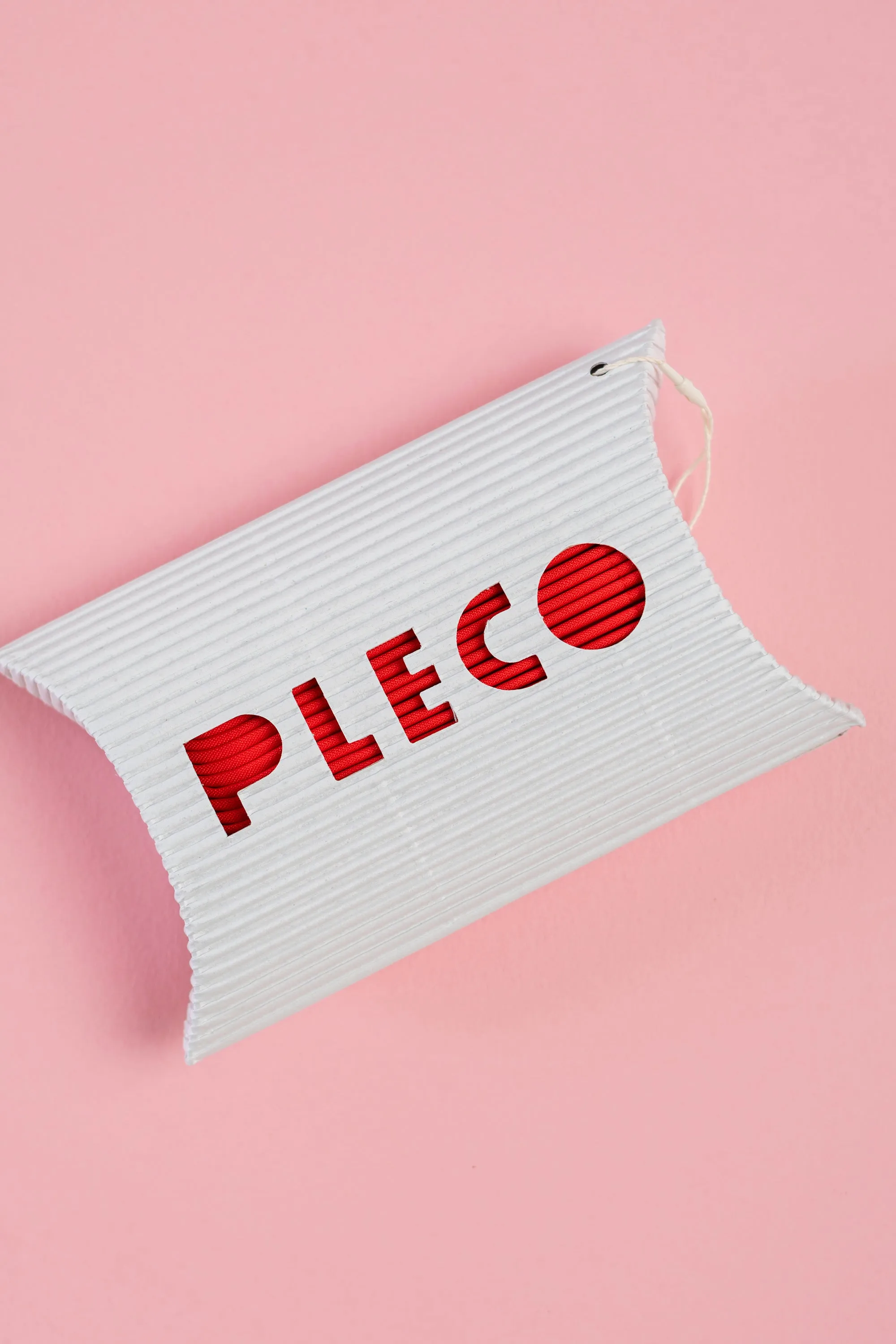 Vertical Pleated Mini Tote Bag - Red