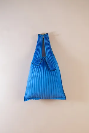 Vertical Pleated Small Tote Bag - Limited Blue