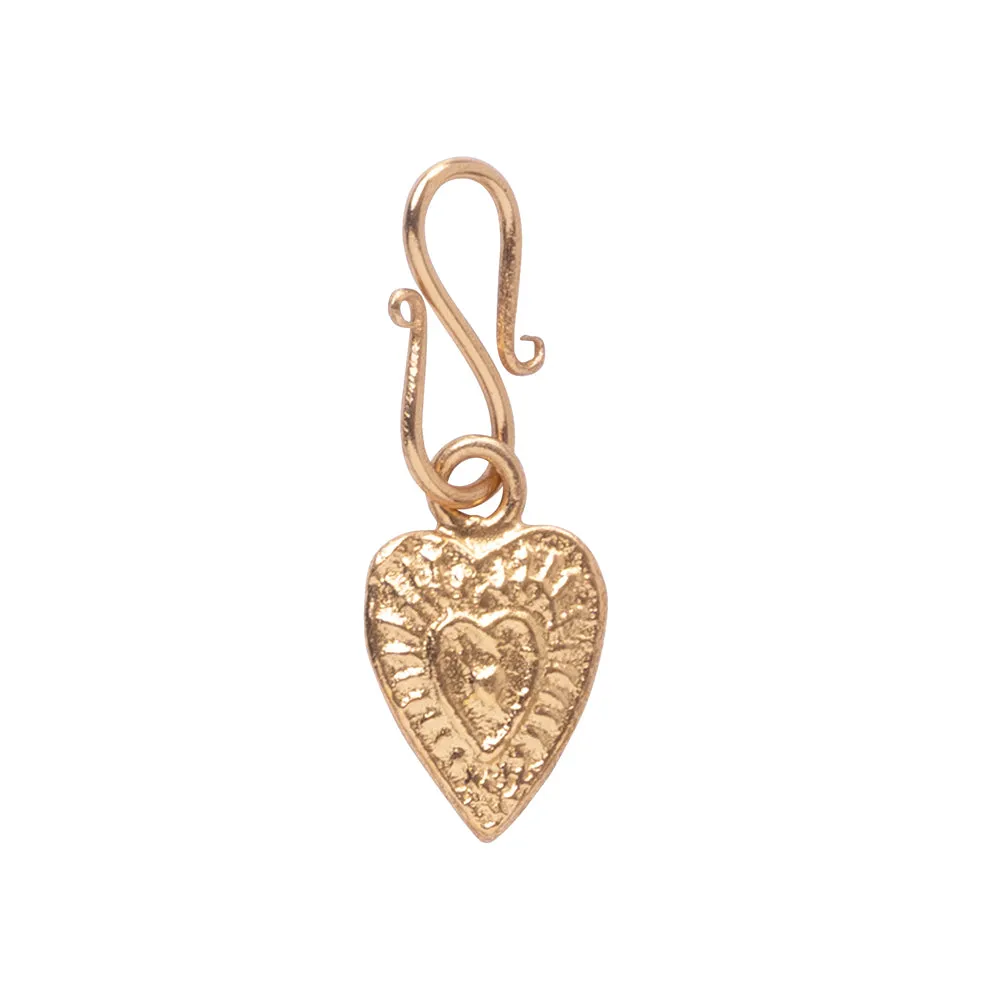 Vintage Heart Small Charm Gold Plated