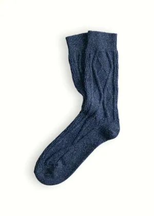 WOOL COLLECTION Braid Blue Socks