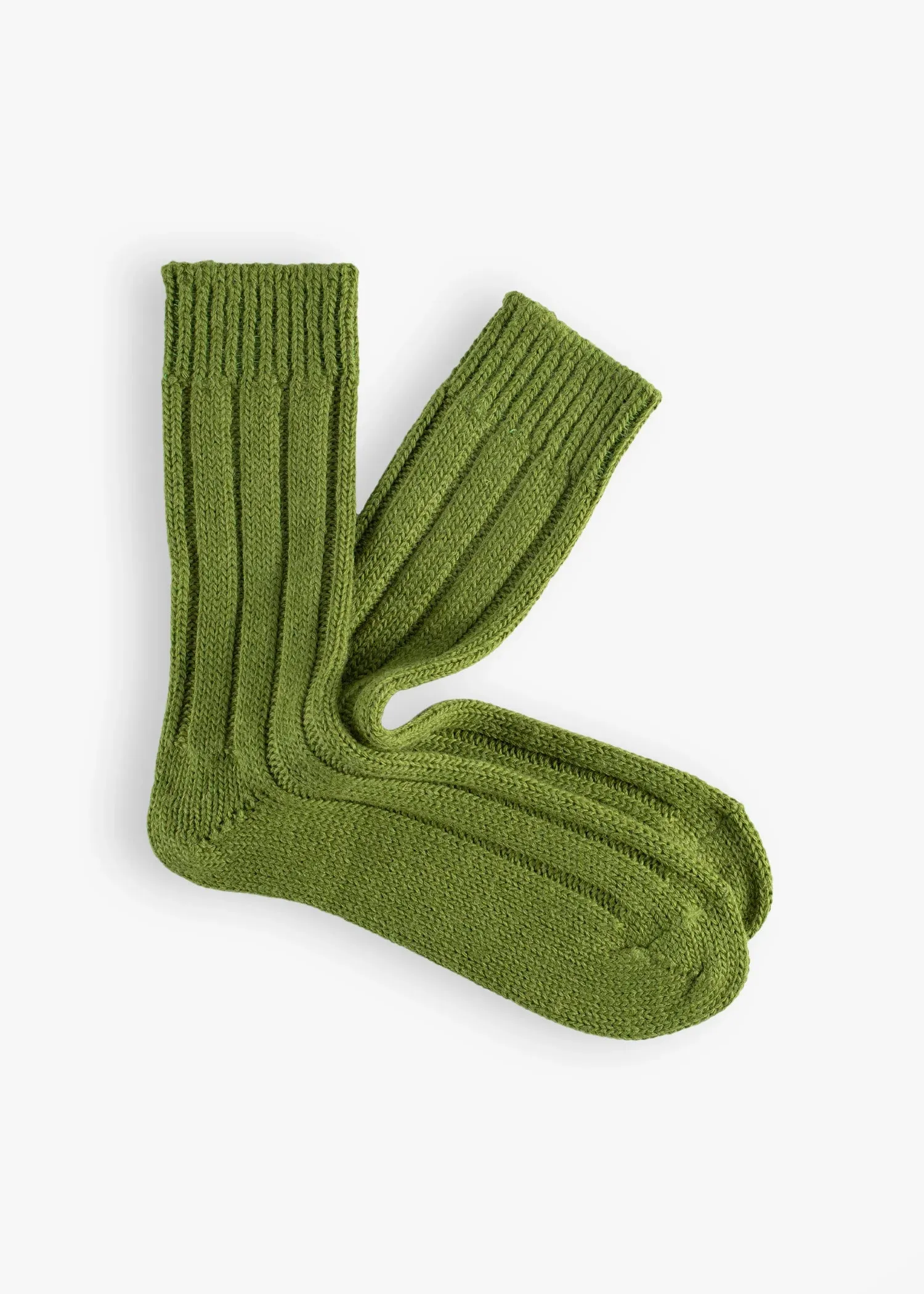 WOOL COLLECTION Shetland Light Green Socks