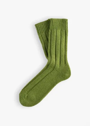 WOOL COLLECTION Shetland Light Green Socks