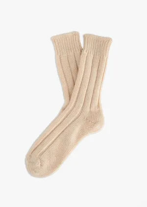 WOOL COLLECTION Shetland Raw White Socks